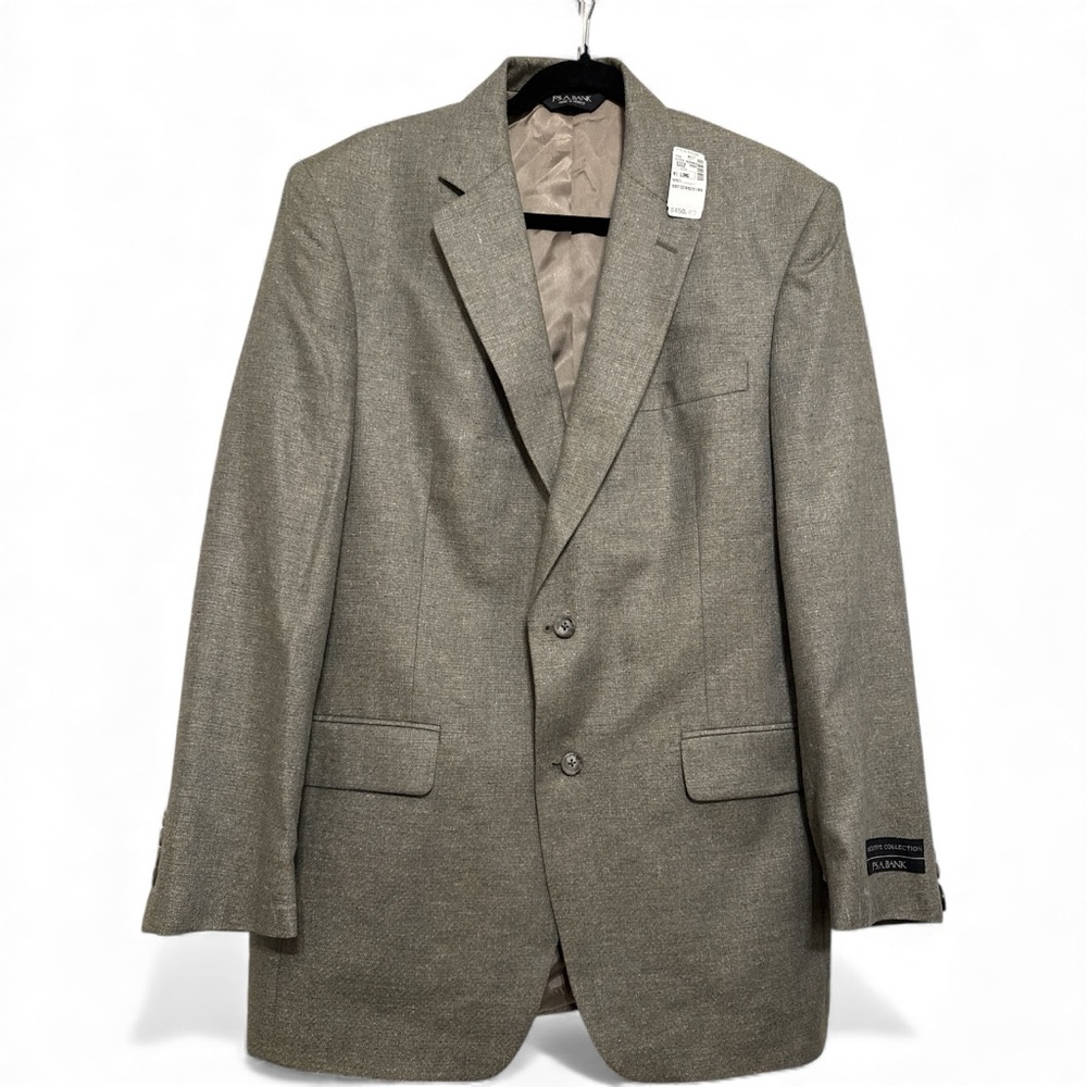 NWT Jos. A. Bank Executive Gordon  100% Silk Jacket Sage Size 41‎ Long Blazer